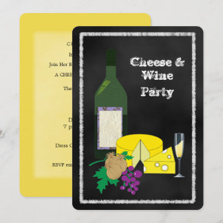 Kreidekäsesorten & Wein Celebrat Party Einladung