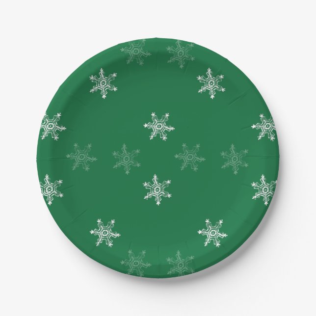 Kreidemuster-Schneeflocke Pappteller (Vorderseite)