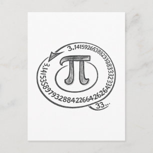 Kreidestil-Pi-Symbol mit Ziffern – Math Pi Tag Postkarte