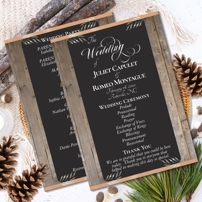 Kreidetafel auf Holz - Pfirsich-Hochzeit Programm (Von Creator hochgeladen)