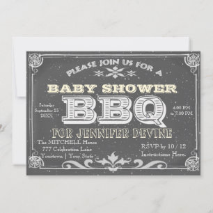 Kreidetafel-Baby-Shower-BBQ-Einladungen Einladung