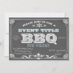 Kreidetafel BBQ Einladungen