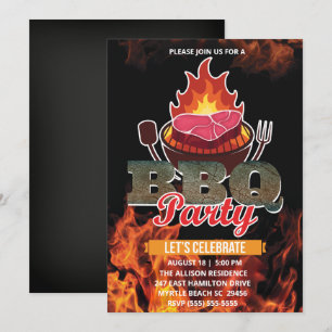 Kreidetafel BBQ Grill Grillen Sommer Party Einladung