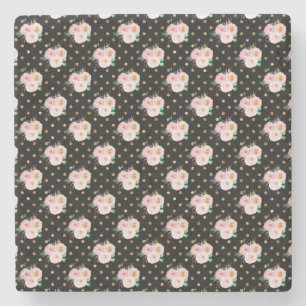 Kreidetafel Blumen Steinuntersetzer
