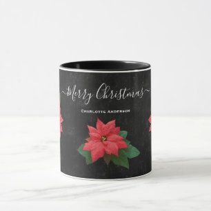 Kreidetafel Botanisch Frohe Weihnachten Floral Tasse
