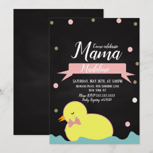 Kreidetafel Ente Wasser Faux Gold Babyparty Einladung