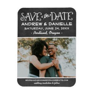 Kreidetafel-Foto-Panel Save the Date Magnet