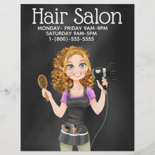 Kreidetafel-Frisörsalon-Werbeflyer Flyer