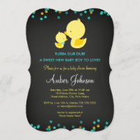 Kreidetafel-Gummiente-Baby-Shower-Einladung
