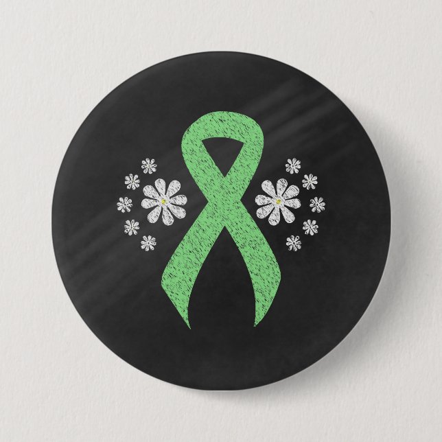 Kreidetafel Hellgrünes Band Button (Vorderseite)