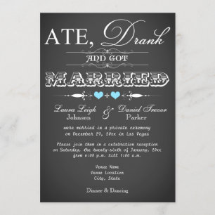 Kreidetafel-Hochzeitsempfang-Einladung nur für die Einladung