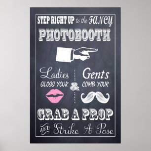 Kreidetafel-Hochzeitsschild Fancy Photobooth 20" x Poster