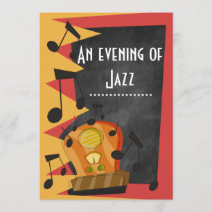 Kreidetafel-Jazz-Blues-Themenparty Einladung