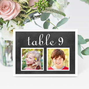 Kreidetafel Kindheit Foto Tisch Nummer Karte