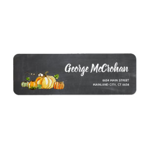 Kreidetafel Kleiner Kürbis Halloween Rücksendeadre