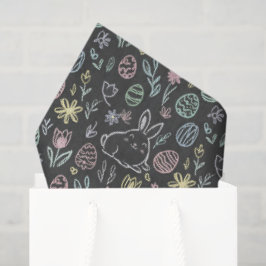 Kreidetafel-Osterhase-Doodle-Muster-Wrap Seidenpapier