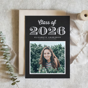 Kreidetafel Retro Abschlussklasse 2024 Foto Abitur Einladung