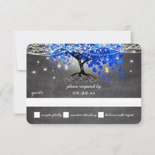 Kreidetafel Royal Blau Herz Blatt Baum Mason Glas RSVP Karte