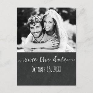 Kreidetafel SAVE THE DATE Kreide Hochzeitsfoto Ankündigungspostkarte
