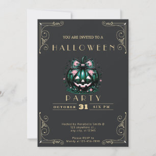 Kreidetafel Schwarz & Gold Jack-O'-Lantern Hallowe Einladung