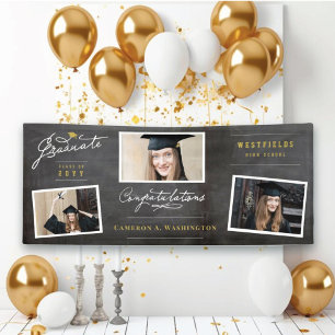 Kreidetafel Stylische Schrift 3 Foto-Abschlussfeie Banner
