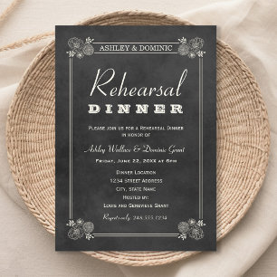 Kreidetafel Sukkulenten Hochzeitsprobe-Dinner Einladung