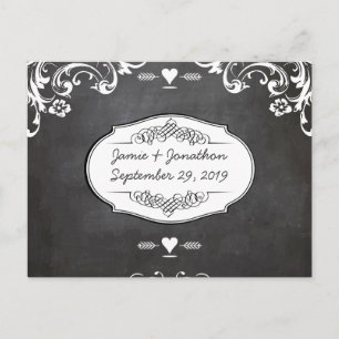 Kreidetafel-Typografie-Hochzeiten Ankündigungspostkarte