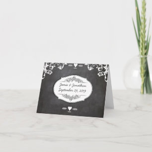 Kreidetafel-Typografie-Hochzeiten Dankeskarte