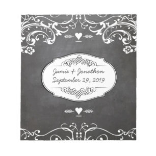 Kreidetafel-Typografie-Hochzeiten Notizblock