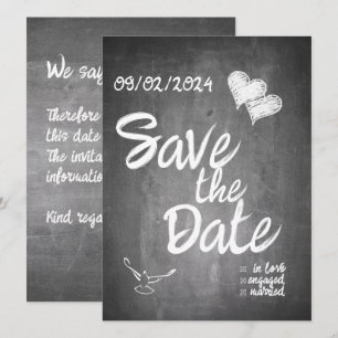 Kreidetafel-Typografie-Hochzeitsankündigung