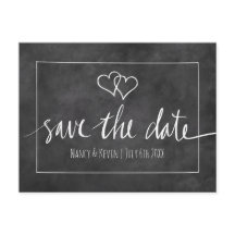 Kreidetafel-Typografie Save-the-Date-Hochzeitskart
