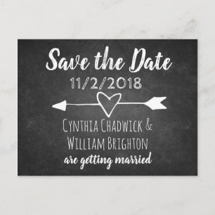 Kreidetafel-Typografie-Save-the-Date-Postkarte Postkarte