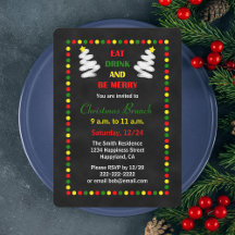 Kreidetafel-Weihnachtsbrunch-Einladungen