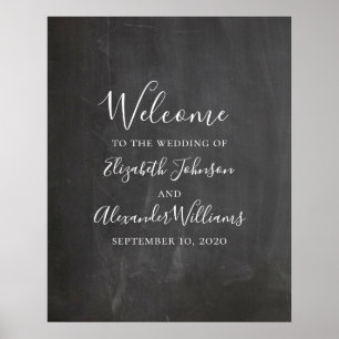 Kreidetafel Willkommensschild Druck. Moderne graue Poster
