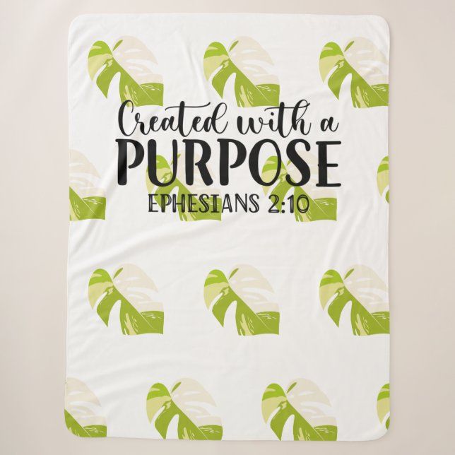 Kreiert mit einem Zweck Ephesians 2:10 Sherpadecke (Vorderseite)