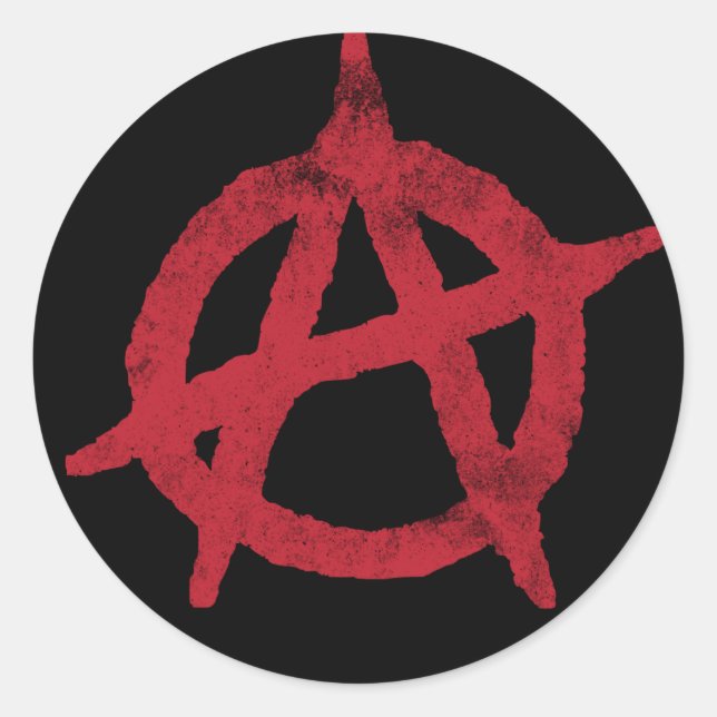 'Kreis a' Anarchiesymbol Runder Aufkleber (Vorderseite)