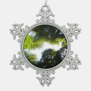 Kreis aus Redwood-Bäumen im Redwood-Nationalpark Schneeflocken Zinn-Ornament