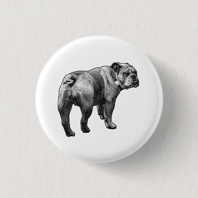 Kreis-Bulldogge, ruhiges Profil Button (Vorderseite)