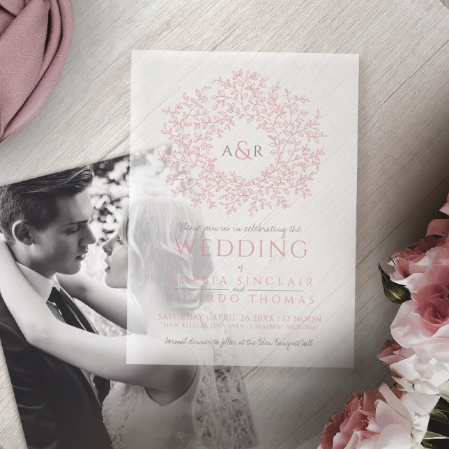 Kreis der Blätter monogramm rosa Hochzeit (Von Creator hochgeladen)