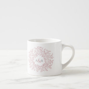 Kreis der Blätter Rosa Blau Hochzeitsgeschenk Mono Espressotasse