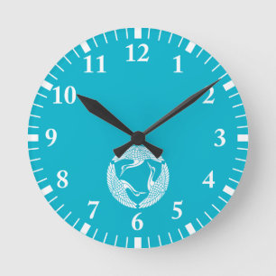 Kreis der drei Kraniche Runde Wanduhr