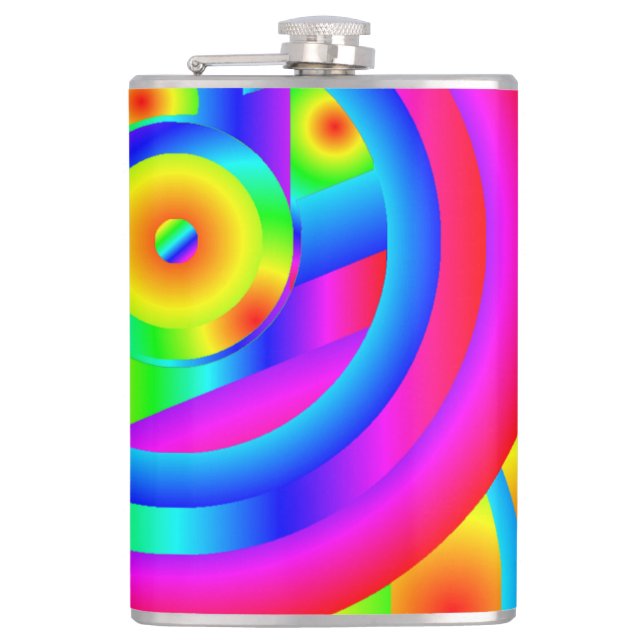 Kreis der farbigen Vinyl-Wrapped Flasche Flachmann (Vorderseite)