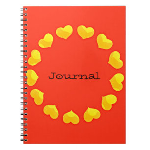 Kreis der Herzen Orange Yellow Journal-Notebook Notizblock