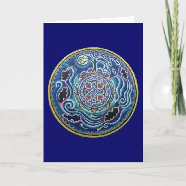 Kreis der Jahreszeit-Fall-Äquinoktikum-Mandala Karte (Vorderseite)