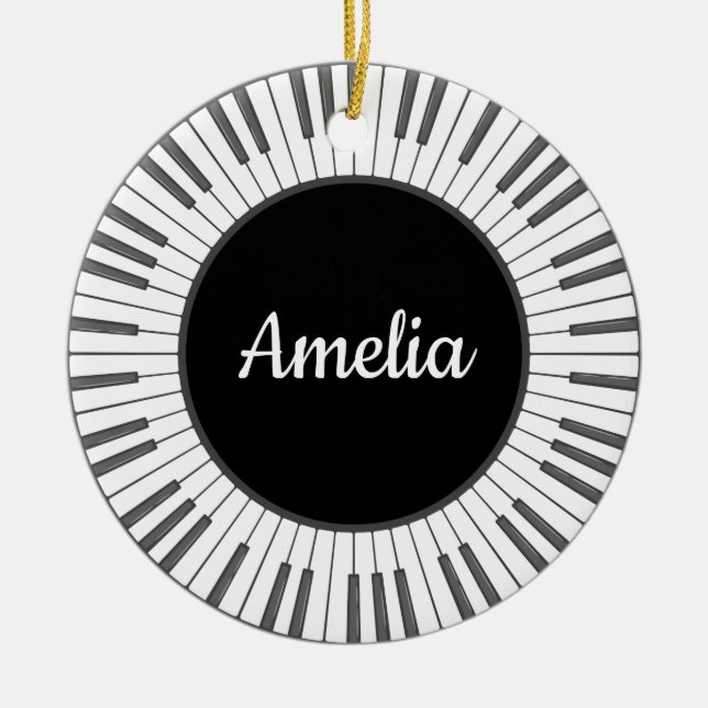 Kreis der Klaviertasten Design-Ornament Keramik Ornament (Vorne)