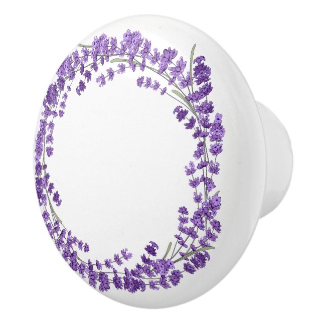 Kreis der Lavendel/Lavendel-Blumenkranke Keramikknauf (Rechts)