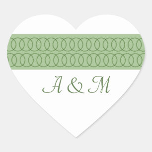 Kreis der Liebe Monogramm Herzkleber Herz-Aufkleber