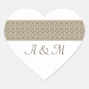 Kreis der Liebe Monogramm Herzkleber Herz-Aufkleber