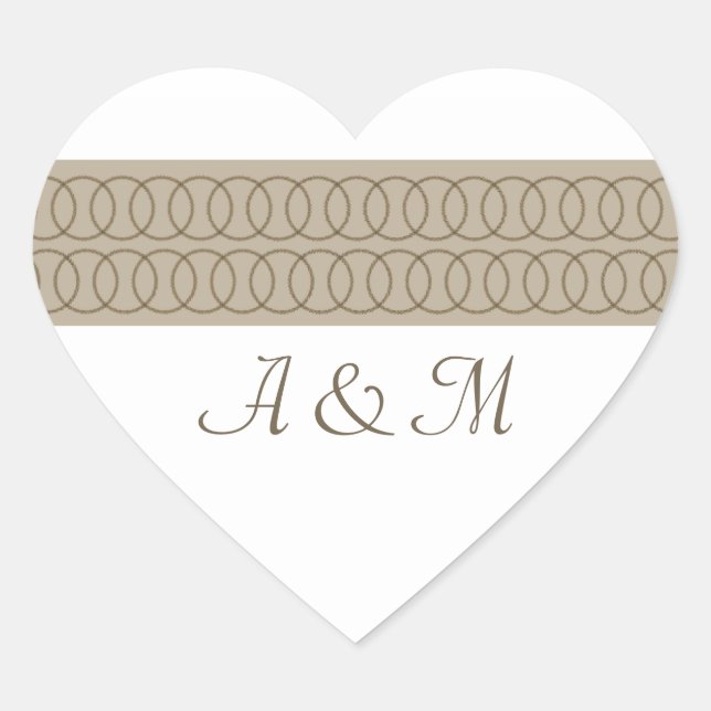 Kreis der Liebe Monogramm Herzkleber Herz-Aufkleber (Vorderseite)