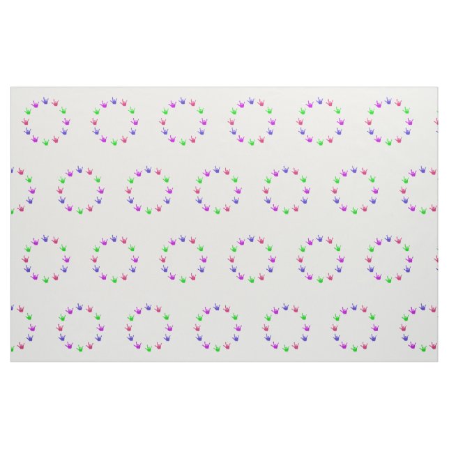 Kreis der Liebe, Zeichensprache übergibt Stoff (Fat Quarter (45,7 x 55,9 cm))